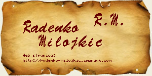 Radenko Milojkić vizit kartica